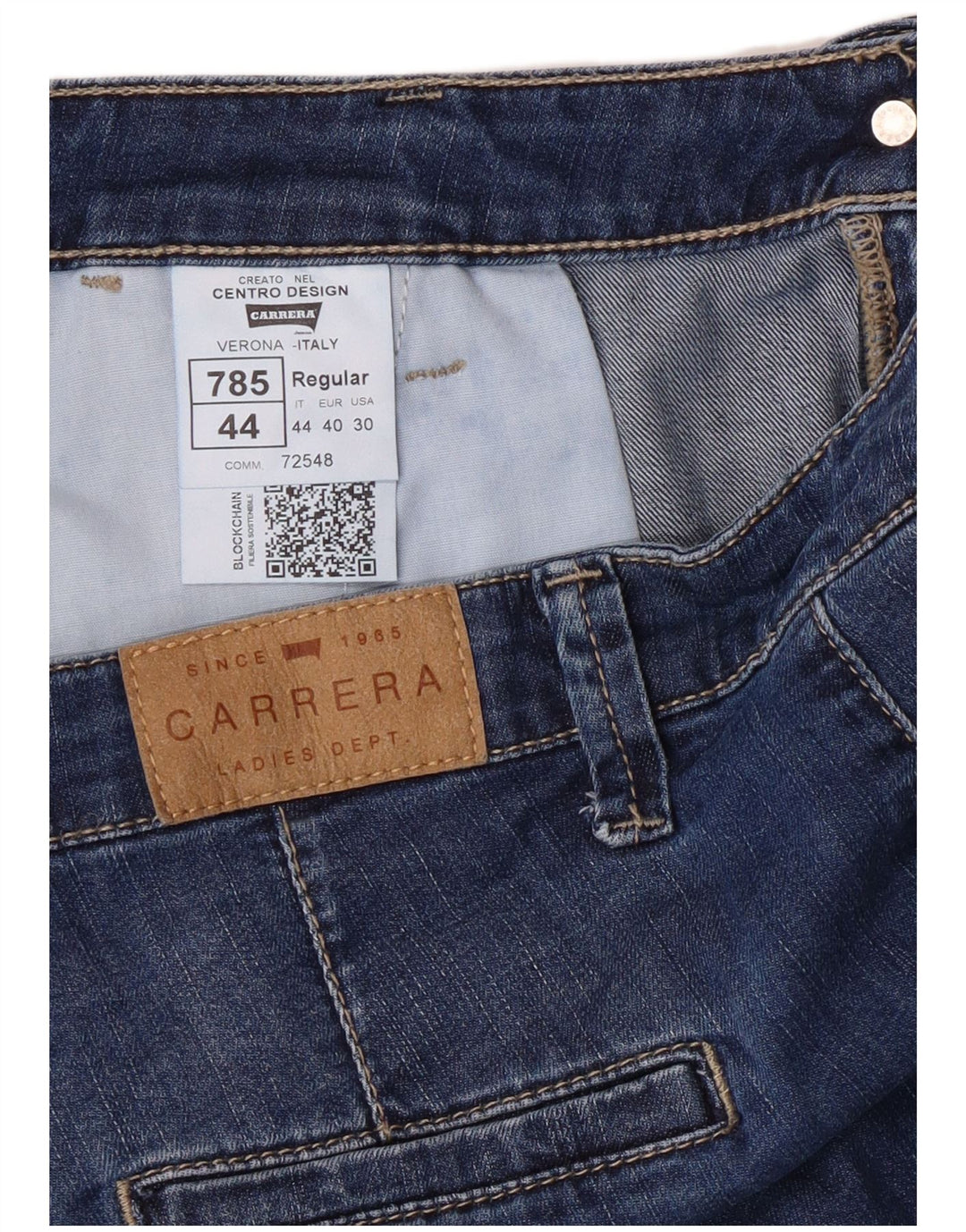 Pantaloncini di jeans da donna Carrera IT 44 medio W30 cotone blu