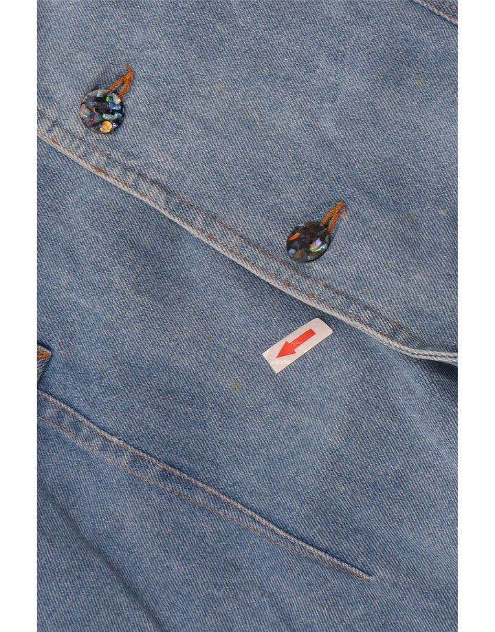 POP 84 Giacca blazer in denim a 2 bottoni da donna UK 10 piccola blu