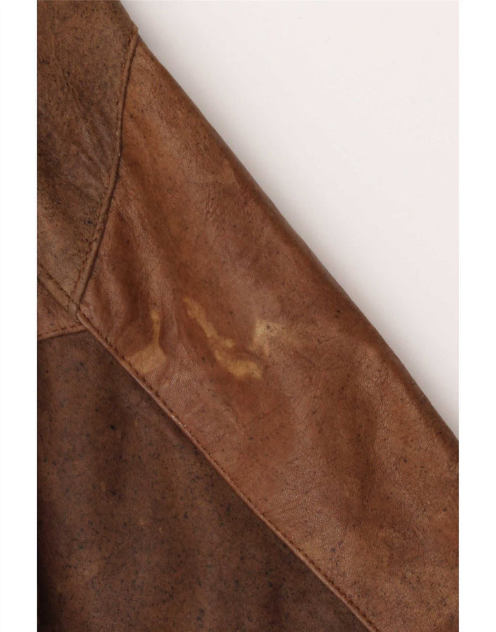 Giacca in pelle vintage da uomo UK 40 grande marrone