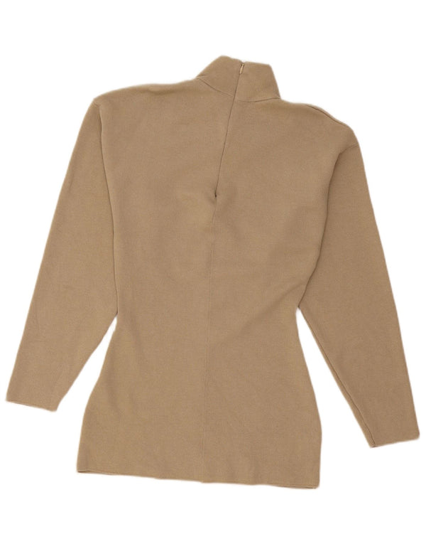 Maglione a collo alto da donna Zara UK 10 piccolo in viscosa beige