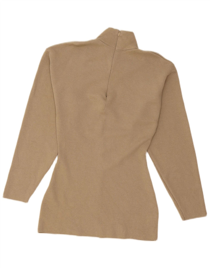 Maglione a collo alto da donna Zara UK 10 piccolo in viscosa beige