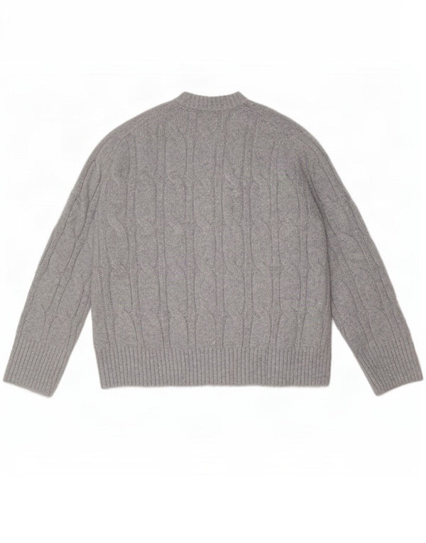 Abercrombie & Fitch Womens Crew Neck Jumper Sweater UK 14 Medium Grey