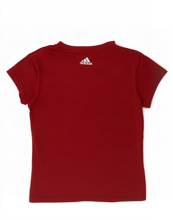 T-shirt grafica da donna Adidas Top UK 4/6 XS Maroon Cotton Sports