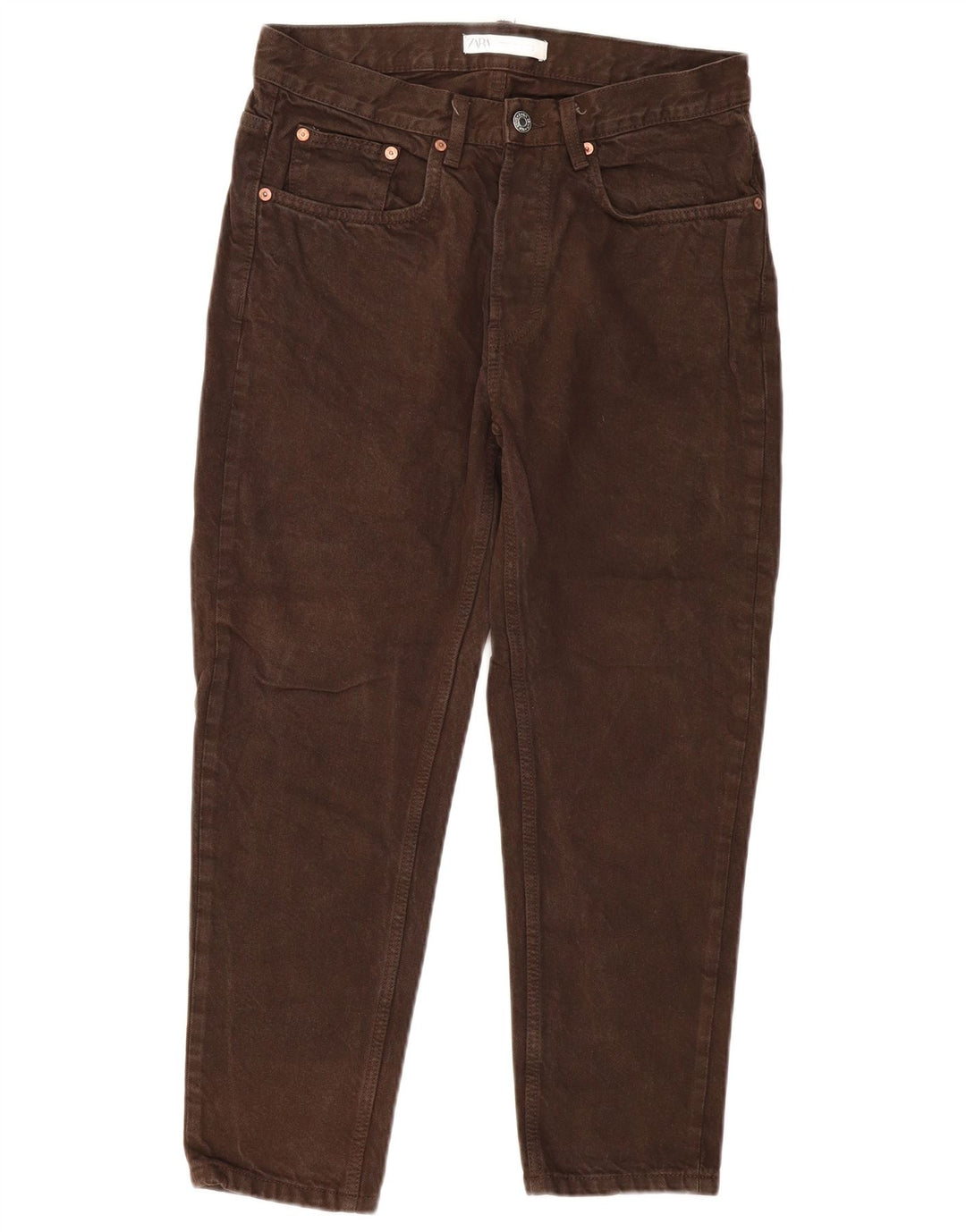 Jeans corti da uomo ZARA EU 40 medio W31 L25 cotone marrone
