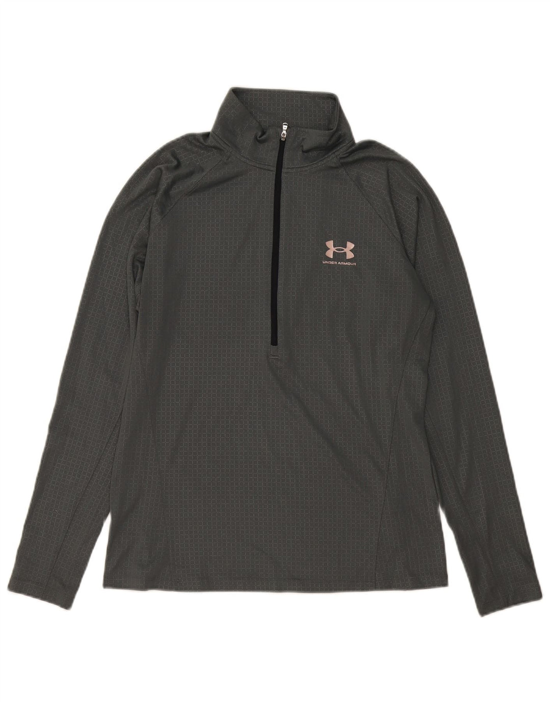 Under Armour Uomo Heat Gear Pullover Tuta da ginnastica Top Large Grigio a quadretti