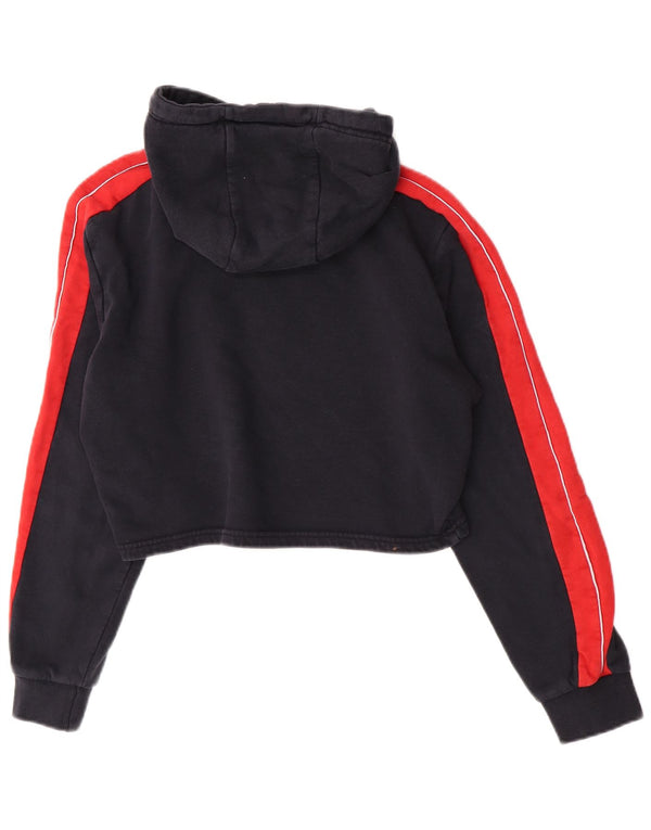 Maglione corto con cappuccio grafico da donna Ellesse UK 14 Large Blu Navy Colourblock