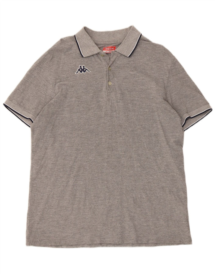Polo Kappa Uomo XL Cotone Rigato Grigio