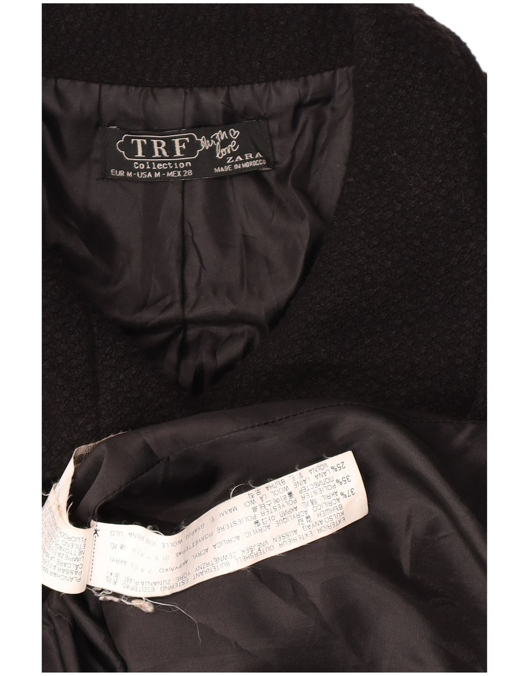 Soprabito Zara da donna UK 12 medio nero acrilico