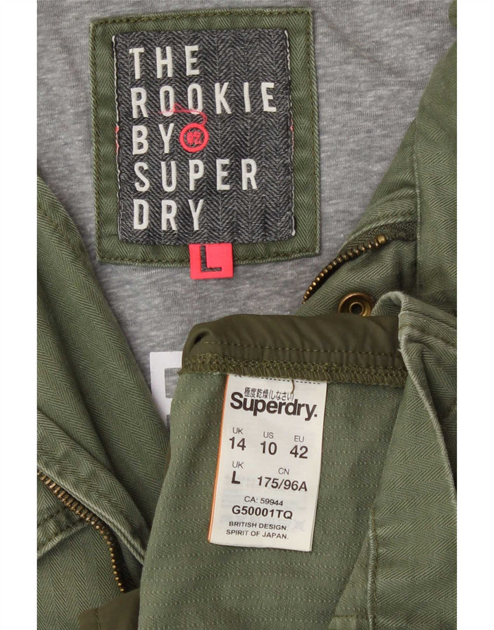 Giacca militare da donna Superdry UK 14 grande cotone verde