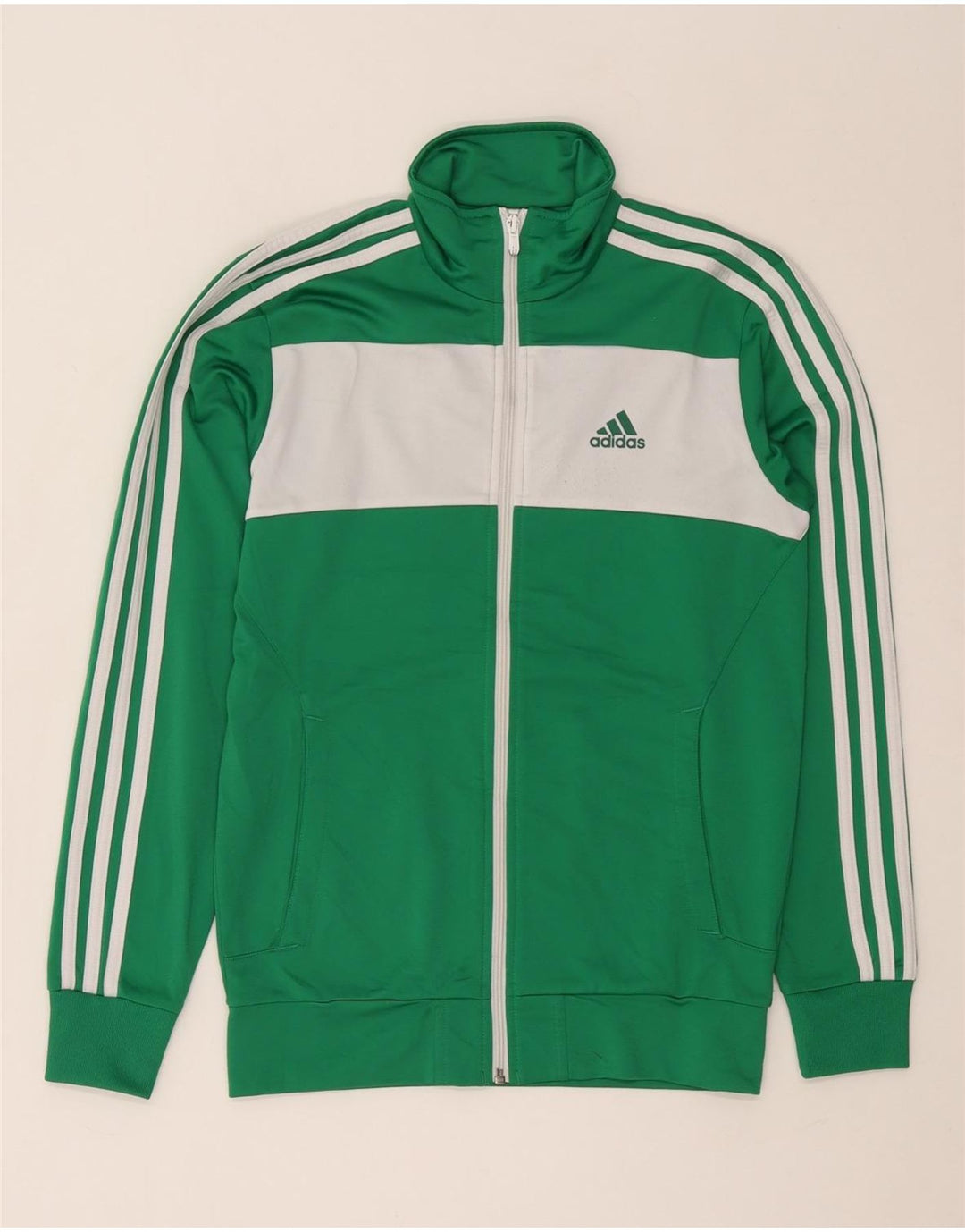 Giacca da tuta da uomo Adidas UK 32/34 XS Poliestere color block verde