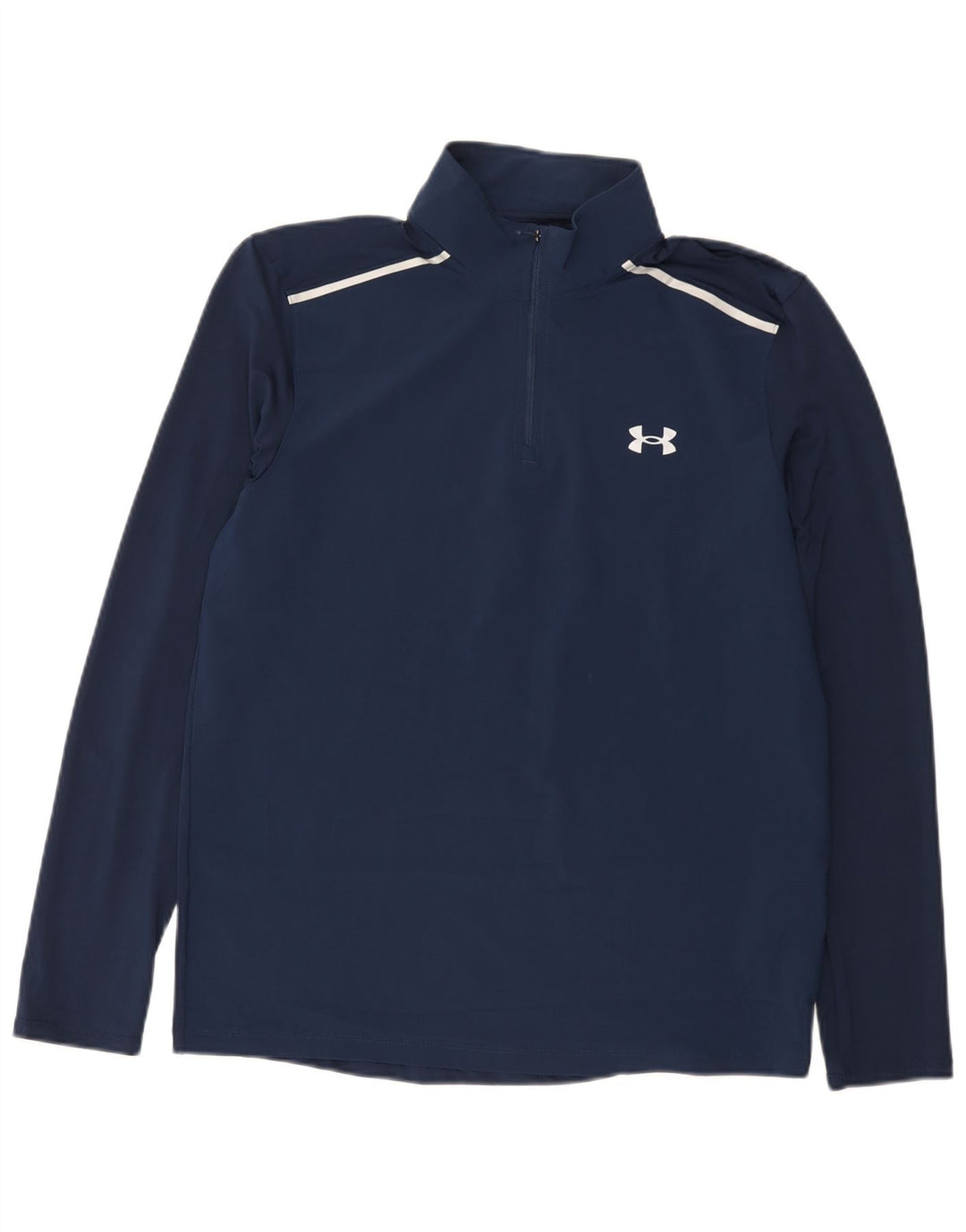 Maglia da ginnastica Under Armour da uomo con grafica e collo con zip, colore blu navy medio