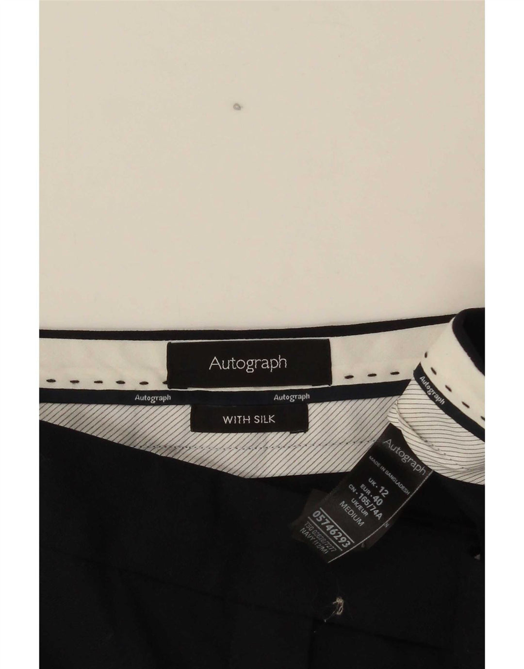 Pantaloni chino da donna Marks & Spencer UK 12 medi W32 L30 blu navy