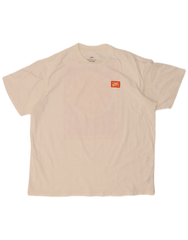 T-shirt grafica da uomo Nike Loose Fit, taglia grande, in cotone bianco