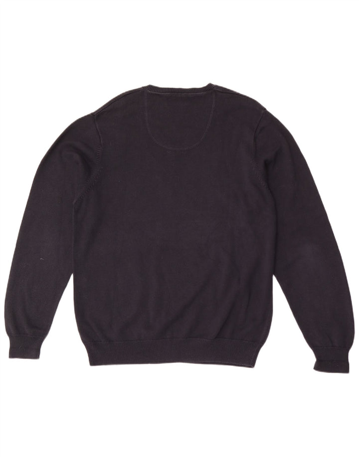 Maglione da uomo Marks & Spencer Blue Harbour con scollo a V grande blu navy