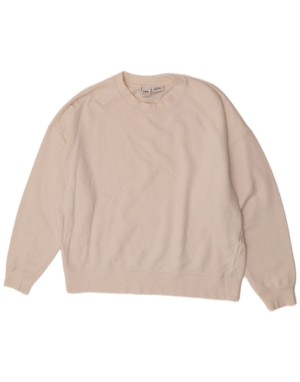 Felpa oversize da uomo Zara, maglione grande bianco