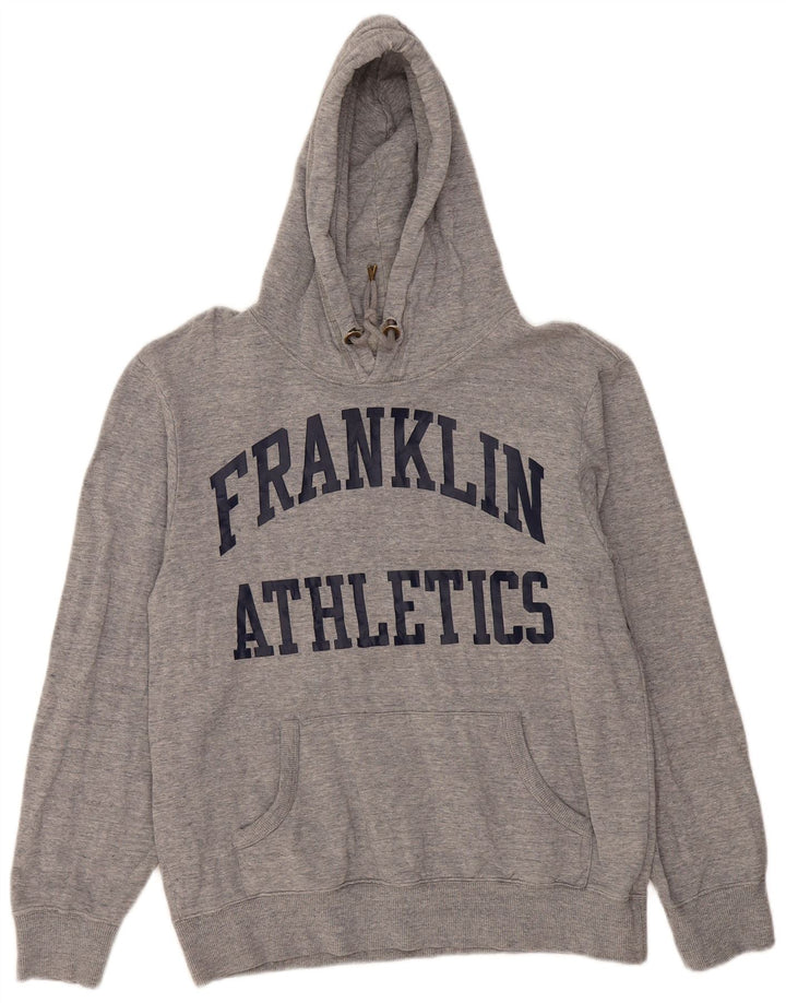 FRANKLIN & MARSHALL Mens Graphic Hoodie Jumper XL Grey Cotton