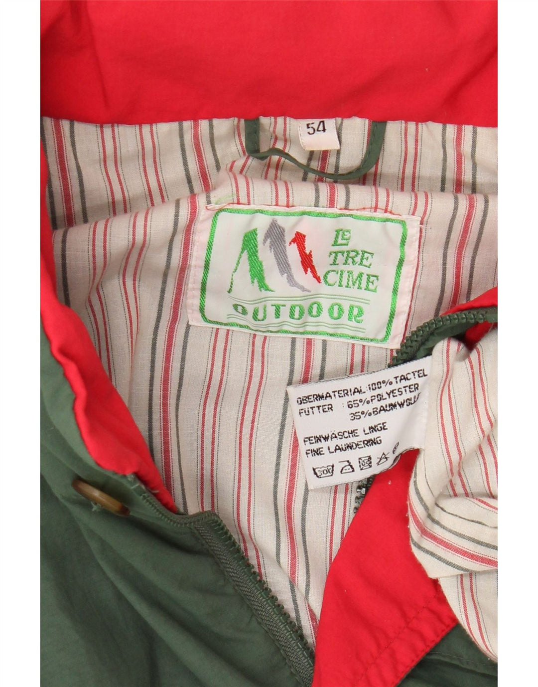 Giacca vintage da uomo con cappuccio IT 54 2XL Verde Tactel