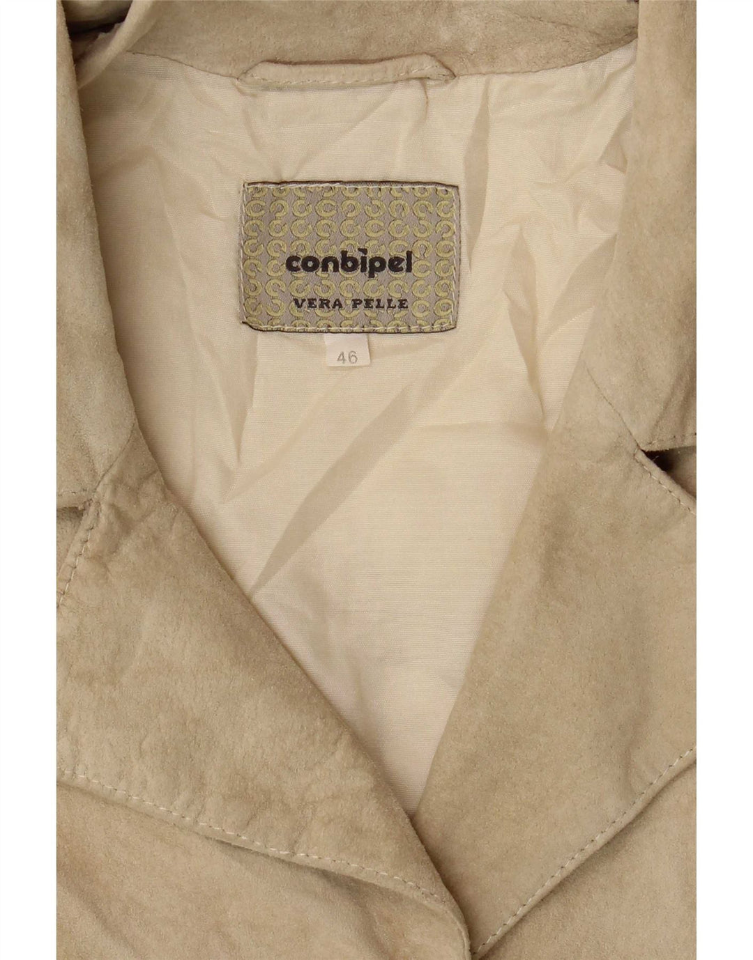 Giacca Donna Scamosciata Conbipel IT 46 Large Pelle Beige