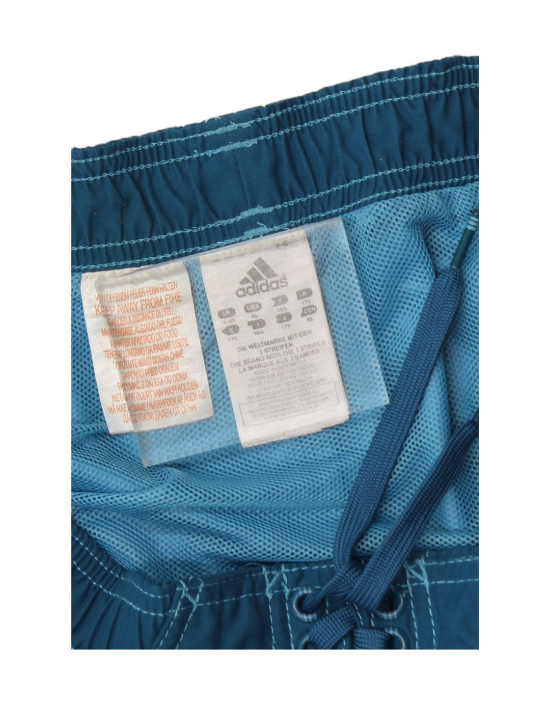 ADIDAS Boys Swimming Shorts 15-16 Years  Blue Tie Dye Polyester Vintage Adidas and Second-Hand Adidas from Messina Hembry 