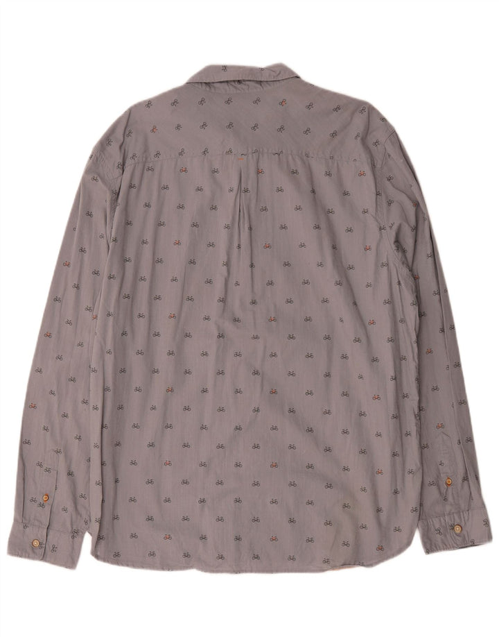Camicia da uomo Classic Fit di White Stuff 2XL in cotone maculato grigio