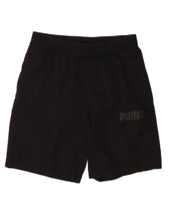 PUMA Mens Graphic Sport Shorts Medium  Black Cotton