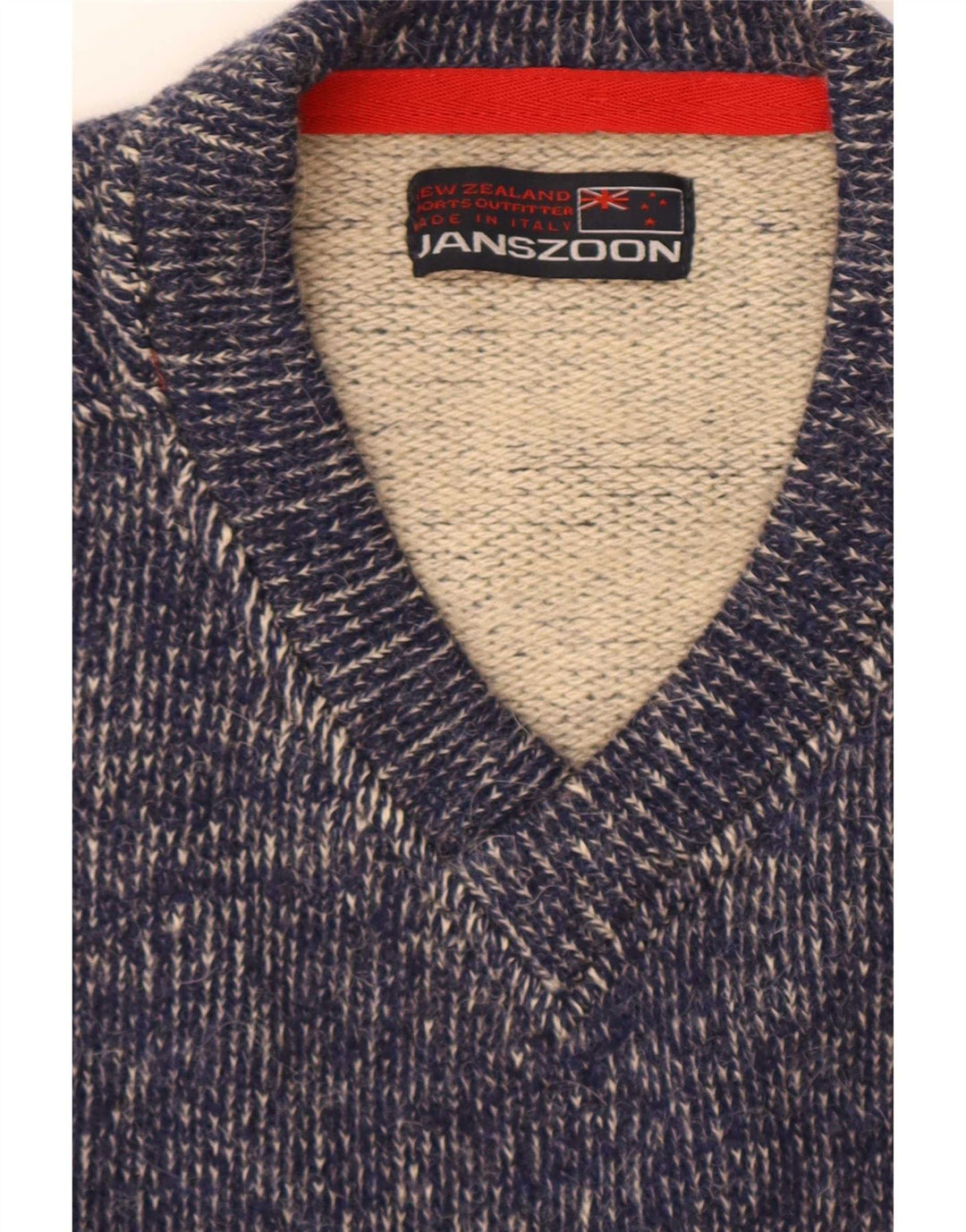 Maglione cardigan grafico da uomo vintage blu navy medio