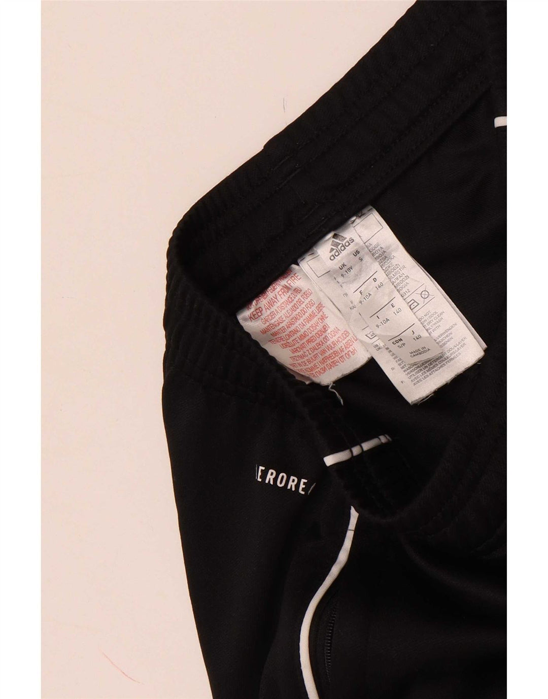 Pantaloni della tuta Adidas Aeroready da ragazzo 9-10 anni in poliestere nero