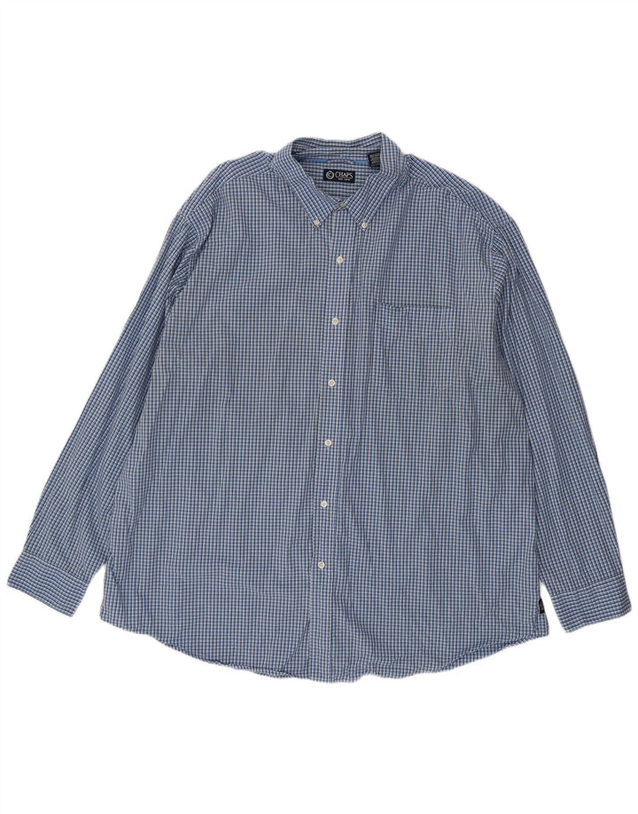Camicia da uomo Chaps 3XL in cotone a quadretti blu