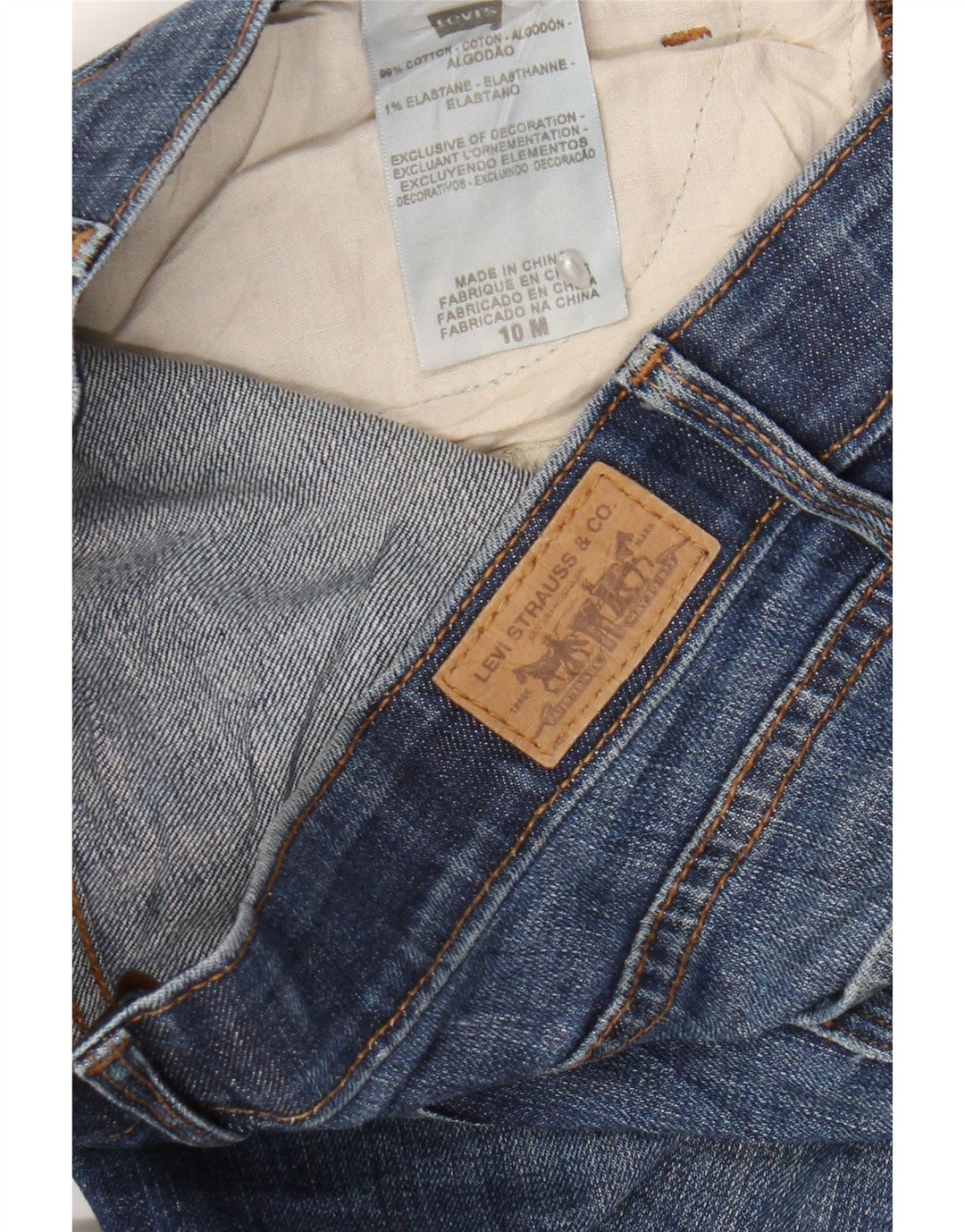 Levi's Donna 525 Bootcut Jeans US 10 Large W30 L28 Cotone Blu