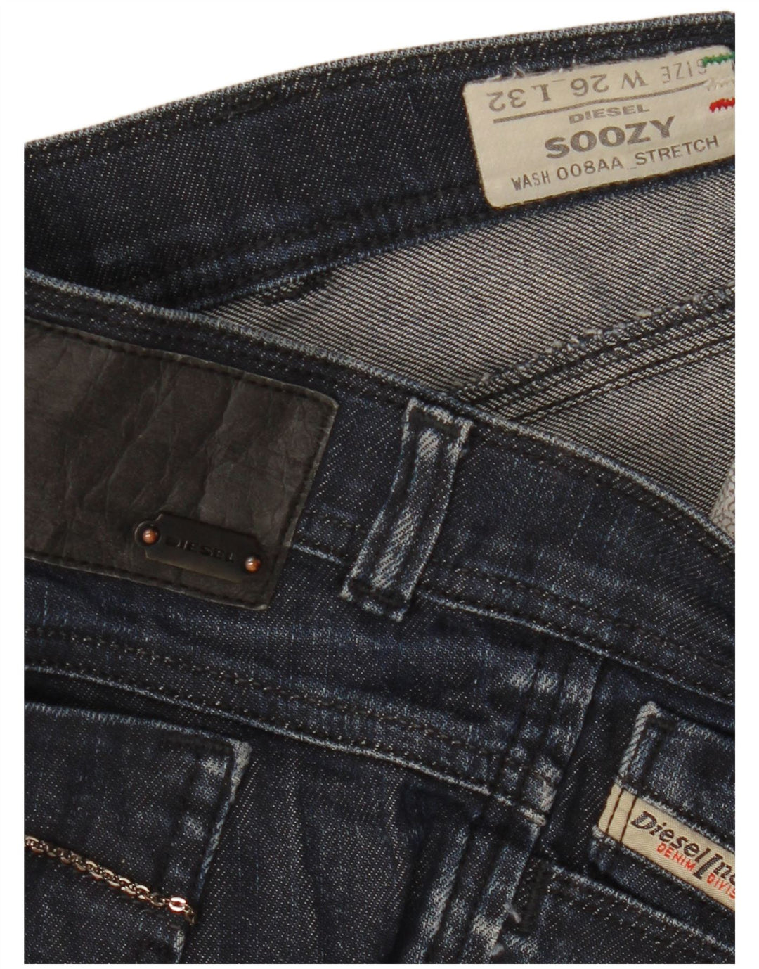Jeans Bootcut Soozy da donna Diesel W26 L32 cotone blu navy