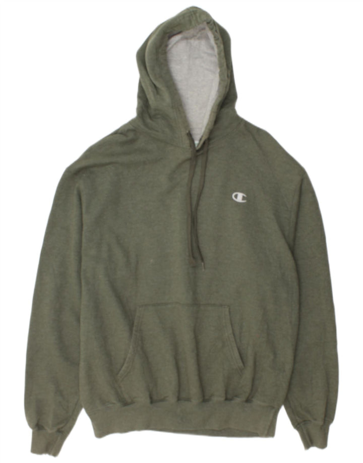 Maglione con cappuccio da uomo Champion grande in cotone kaki