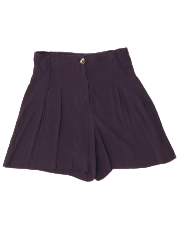 Pantaloncini casual a vita alta da donna Zara XS W26 blu navy in viscosa