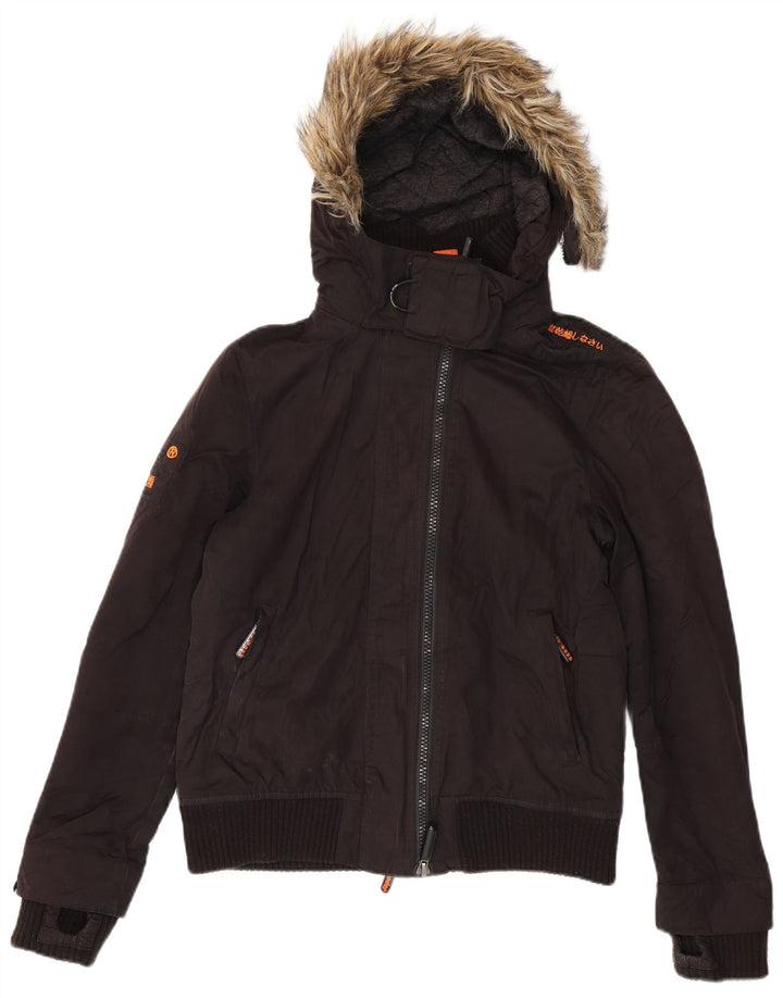 Giubbotto bomber con cappuccio da donna Superdry The Windbomber UK 16 Large Nero