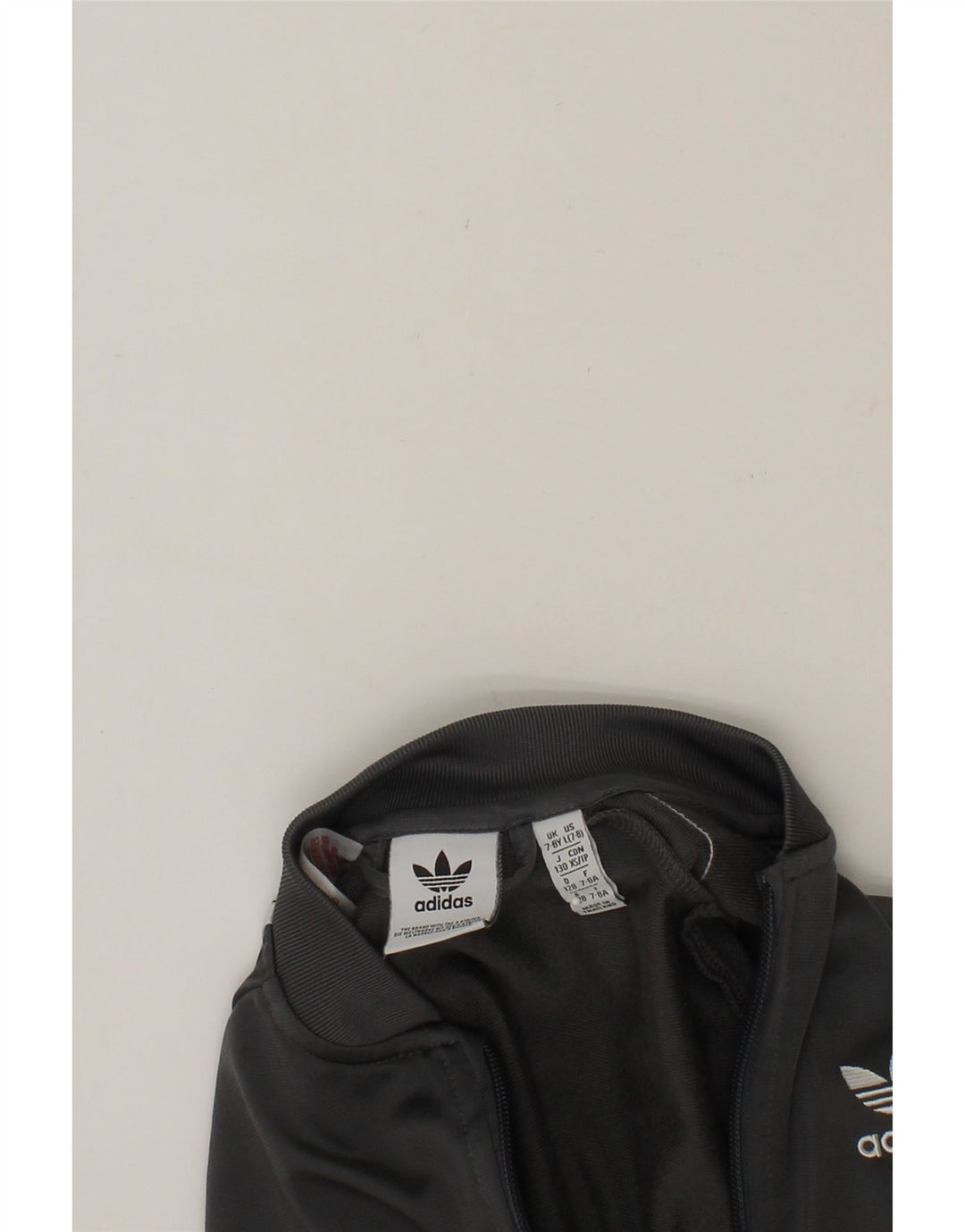 ADIDAS Boys Tracksuit Top Jacket 7-8 Years Grey Polyester Vintage Adidas and Second-Hand Adidas from Messina Hembry 