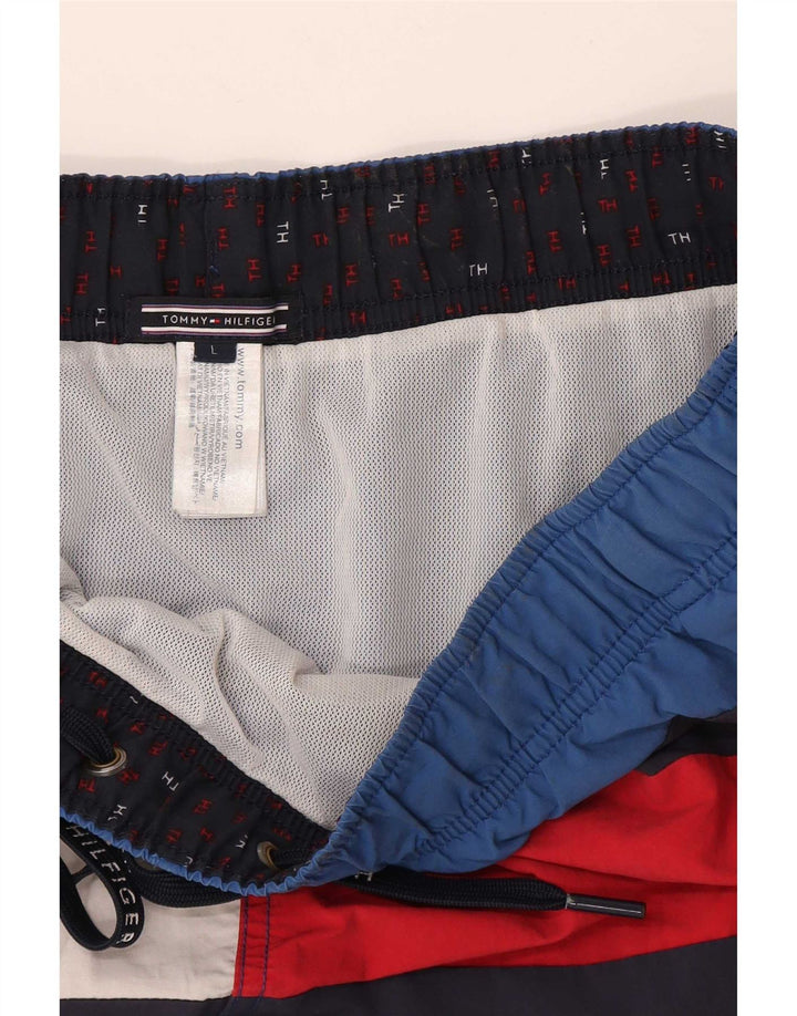 Pantaloncini da bagno da uomo Tommy Hilfiger Large blu color block in poliammide