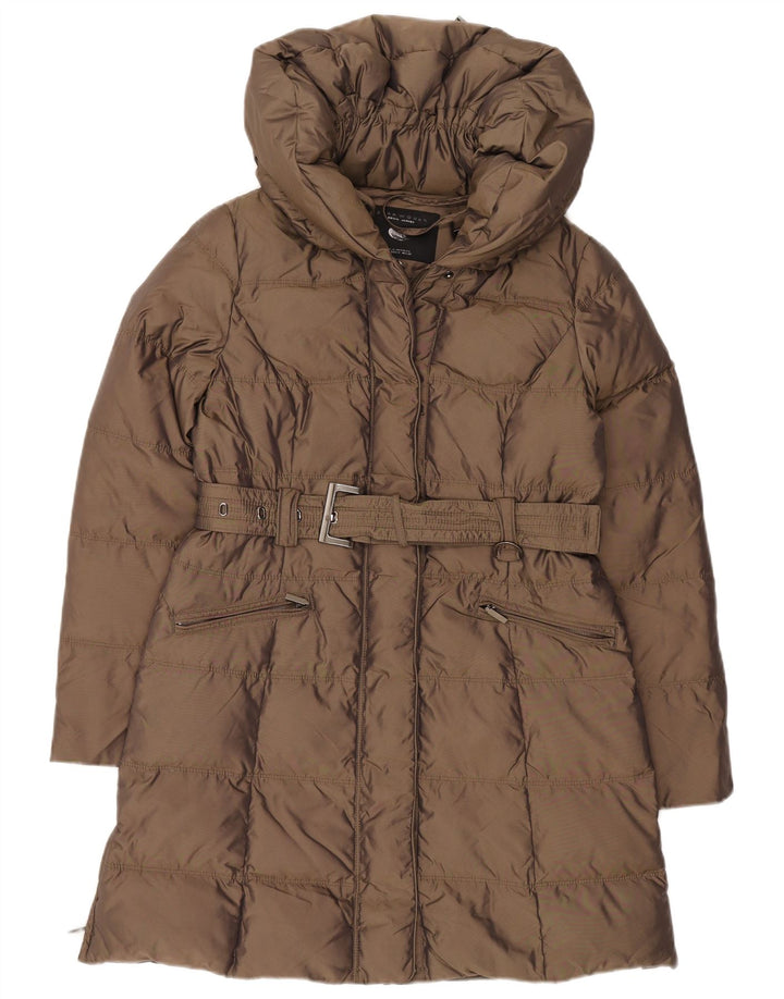 Cappotto imbottito da donna Zara UK 14 nylon marrone medio