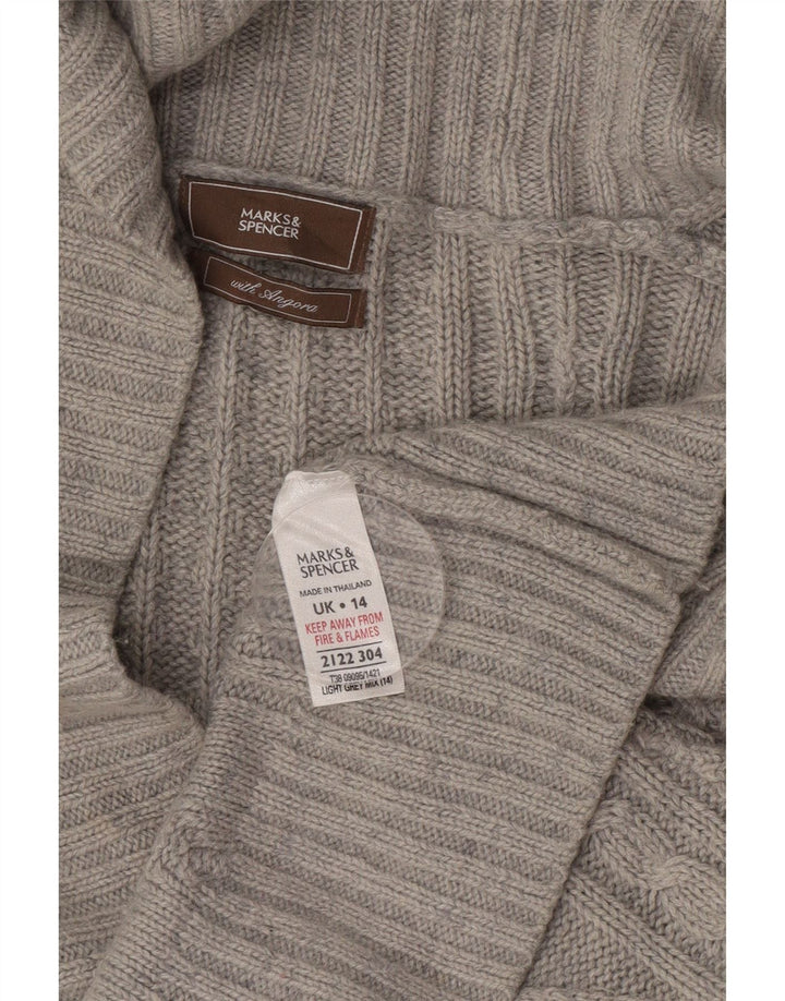 Maglione cardigan da donna Marks & Spencer UK 14 grande acrilico grigio