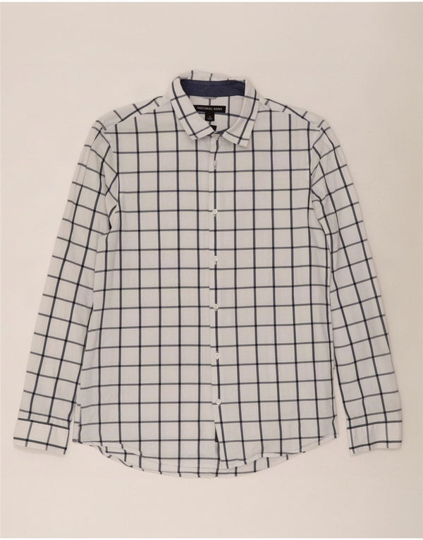 Camicia da uomo slim fit Michael Kors a quadri bianchi medi