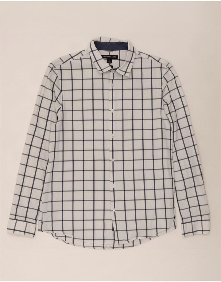 Camicia da uomo slim fit Michael Kors a quadri bianchi medi