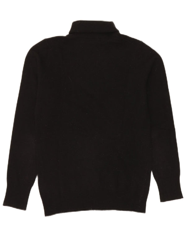 Maglione maglione da donna a collo alto Benetton UK 10 piccolo in lana nera