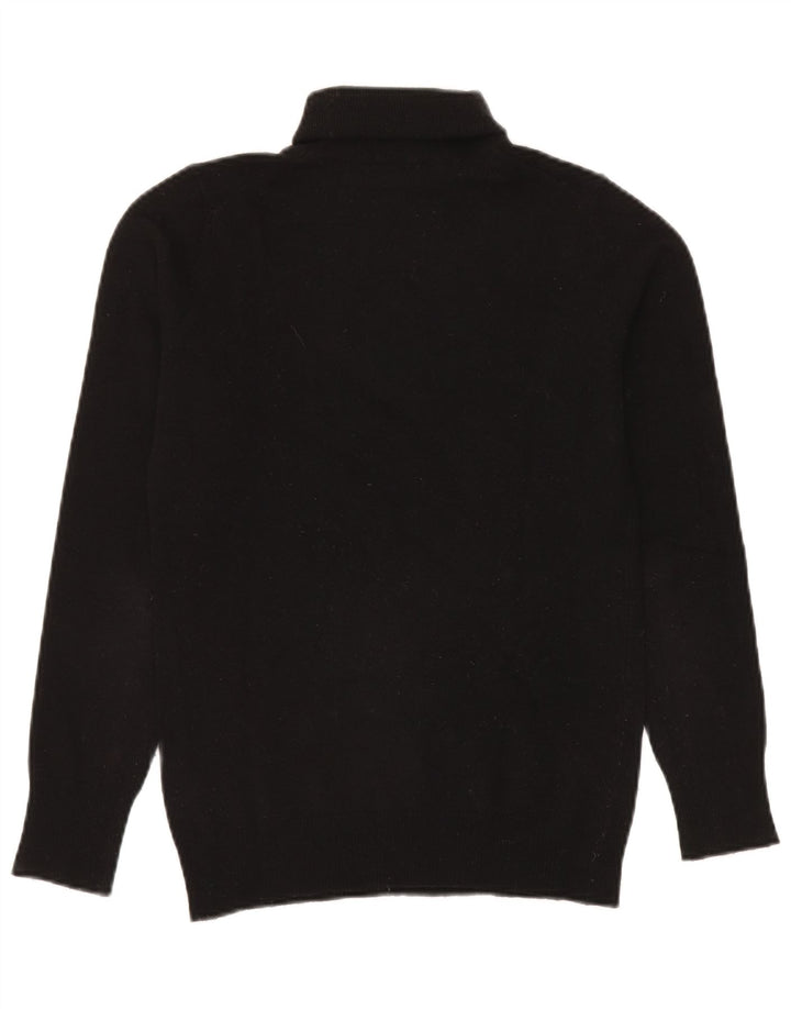 Maglione maglione da donna a collo alto Benetton UK 10 piccolo in lana nera