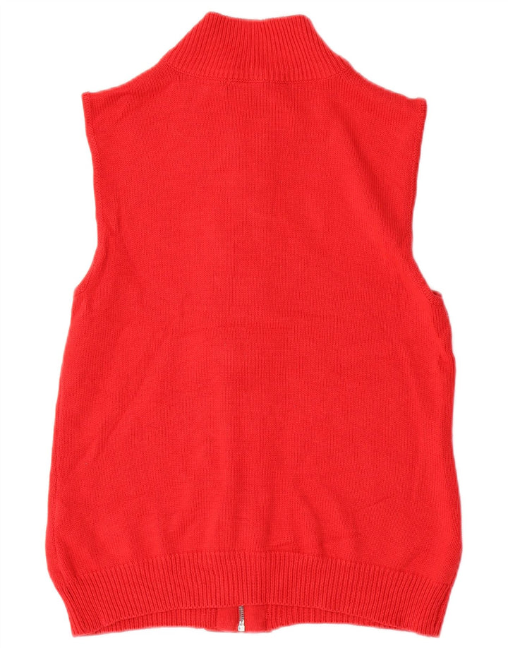 Maglione cardigan senza maniche da donna CHAPS UK 16 grande cotone rosso