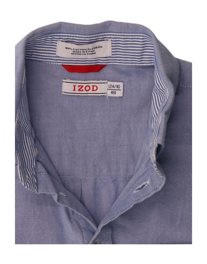 IZOD Boys Shirt 14-15 Years Large Blue Cotton Vintage Izod and Second-Hand Izod from Messina Hembry 