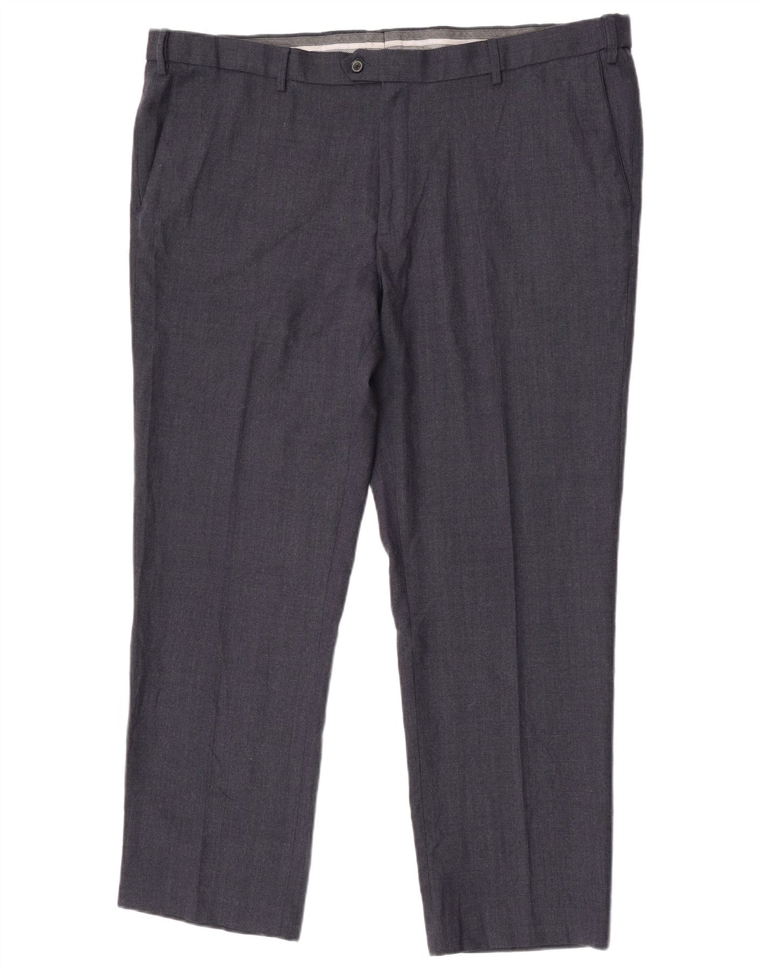 Pantaloni da abito vestibilità regolare da uomo Marks & Spencer W44 L31 lana blu navy