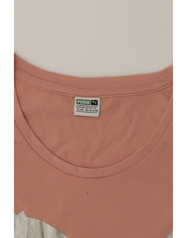 PUMA Girls Graphic Vest Top 13-14 Years  Pink Polyester Vintage Puma and Second-Hand Puma from Messina Hembry 