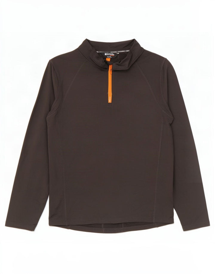 Mountain Warehouse Top IsoCool da uomo con zip e collo a maniche lunghe Grigio medio