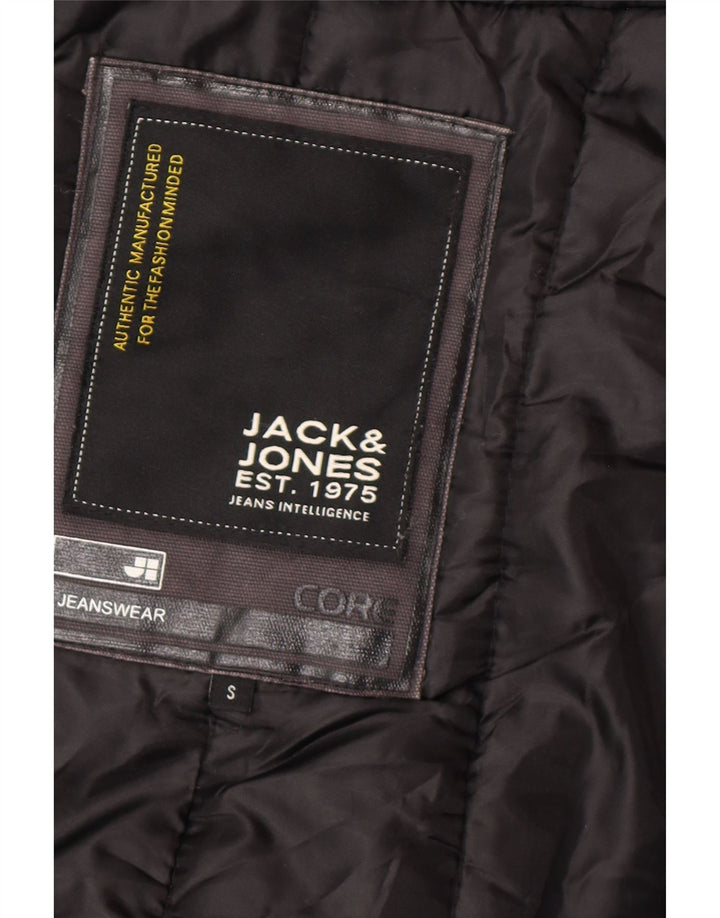 Giubbotto bomber con cappuccio da uomo Jack & Jones UK 36 Small Nero Poliammide