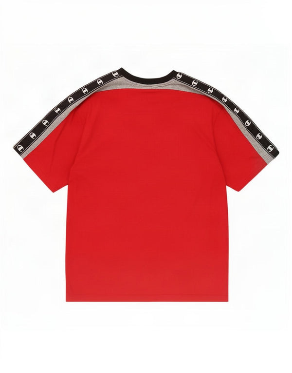 T-shirt grafica da uomo Champion Top grande in cotone color block rosso