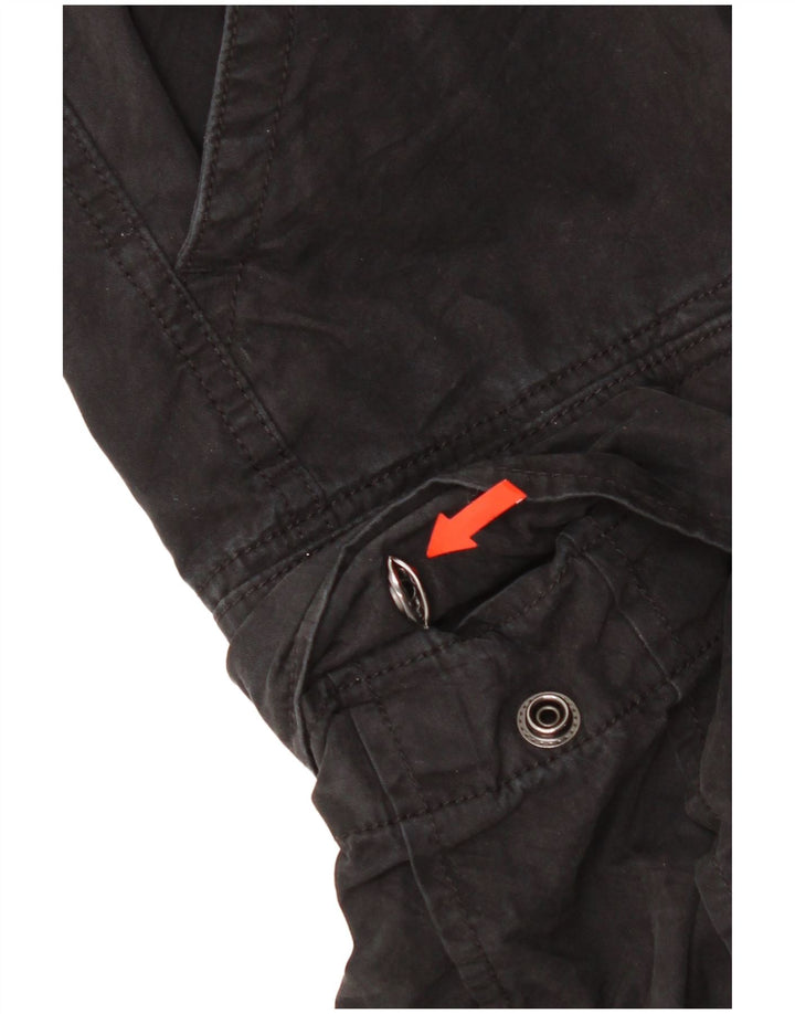Pantaloni cargo dritti da uomo Superdry W34 L27 cotone nero