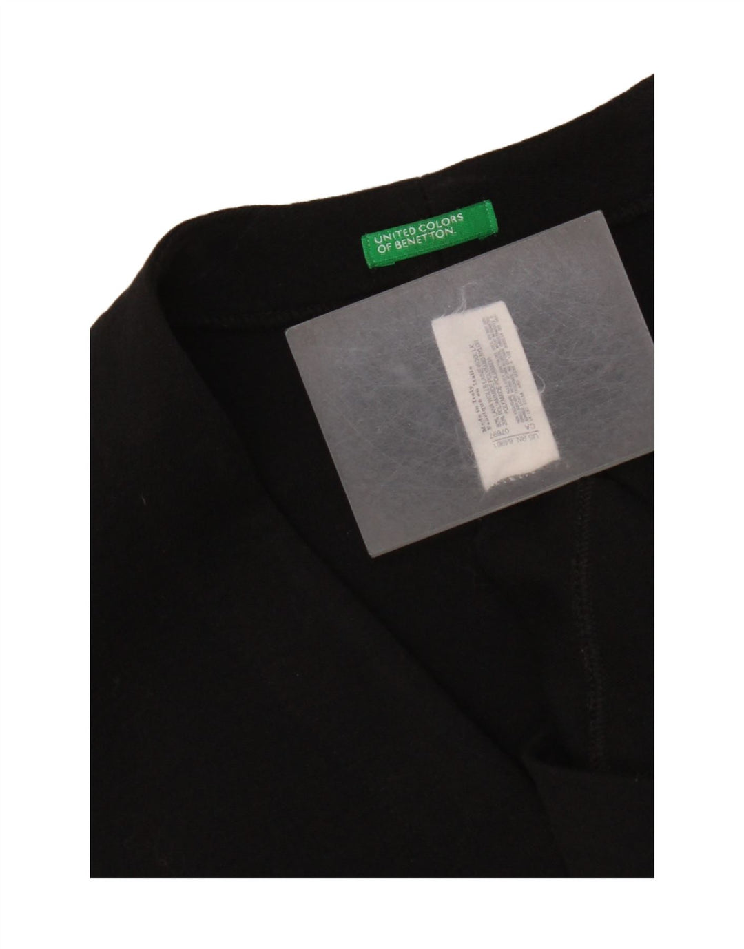 Maglione cardigan aperto lungo da donna Benetton UK 14 lana nera media